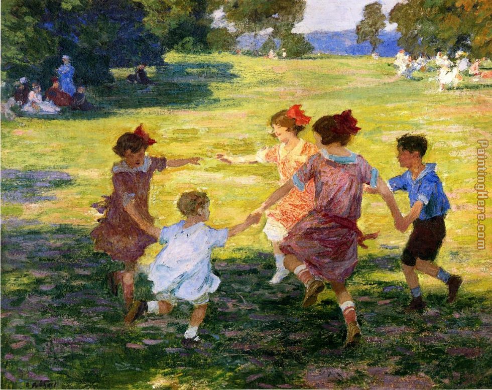 Ring Around the Rosie painting - Edward Henry Potthast Ring Around the Rosie art painting